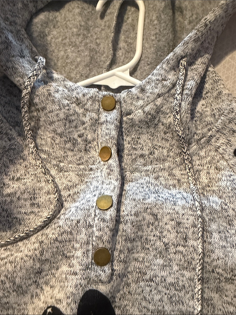 Dog Mom Paw Print Hoodie - Gray with Black Accent - Picture 5 of 6